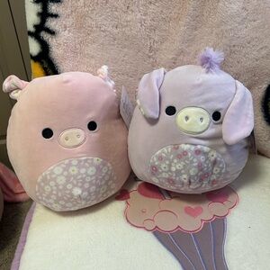 Squishmallows Pink and Lavender Stuffed Animals